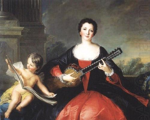 Repro painting of Philippine elisabeth d'Orleans or her sister Louise Anne de Bourbon, Jjean-Marc nattier
